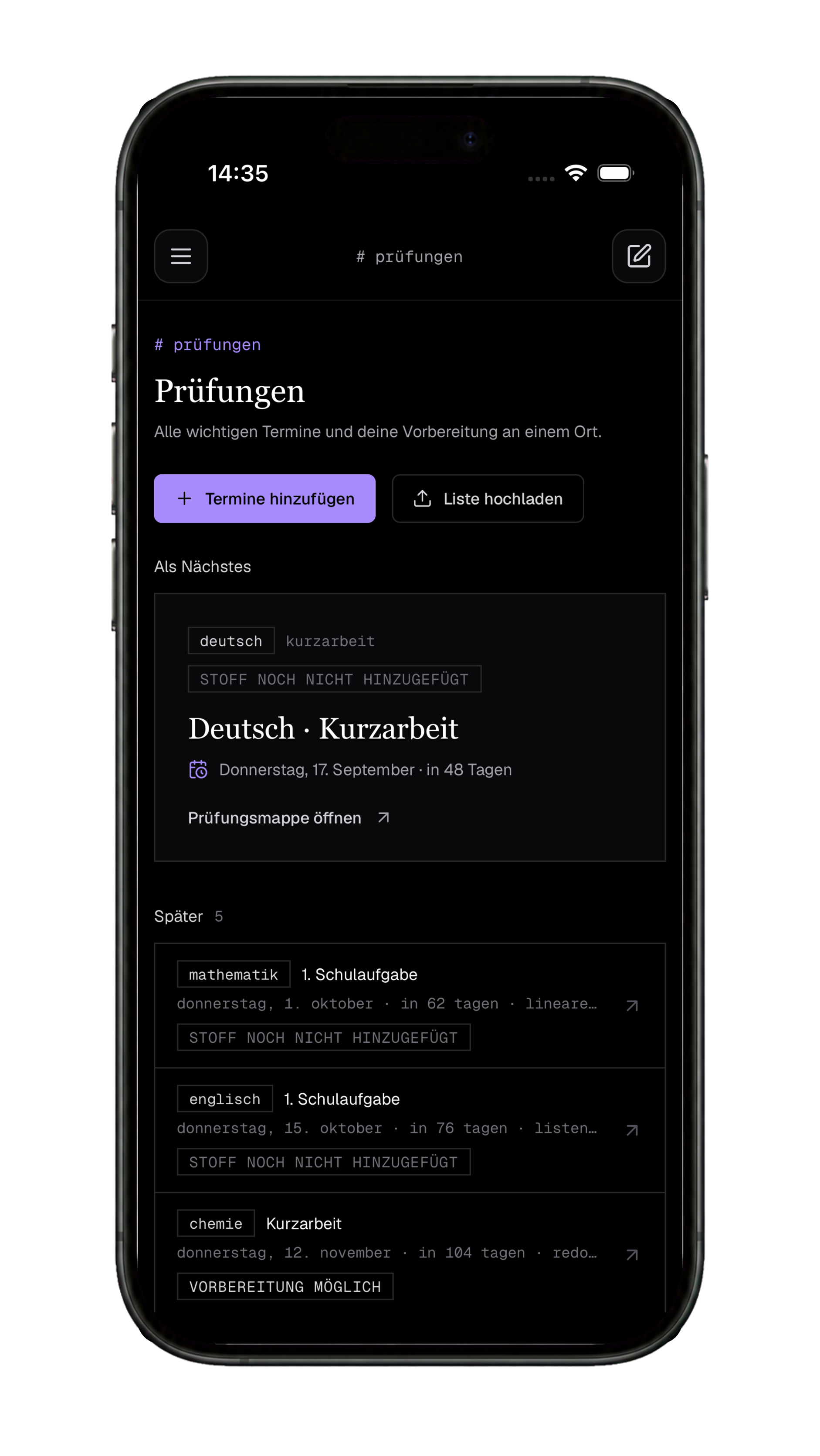 Prüfungen im Blick