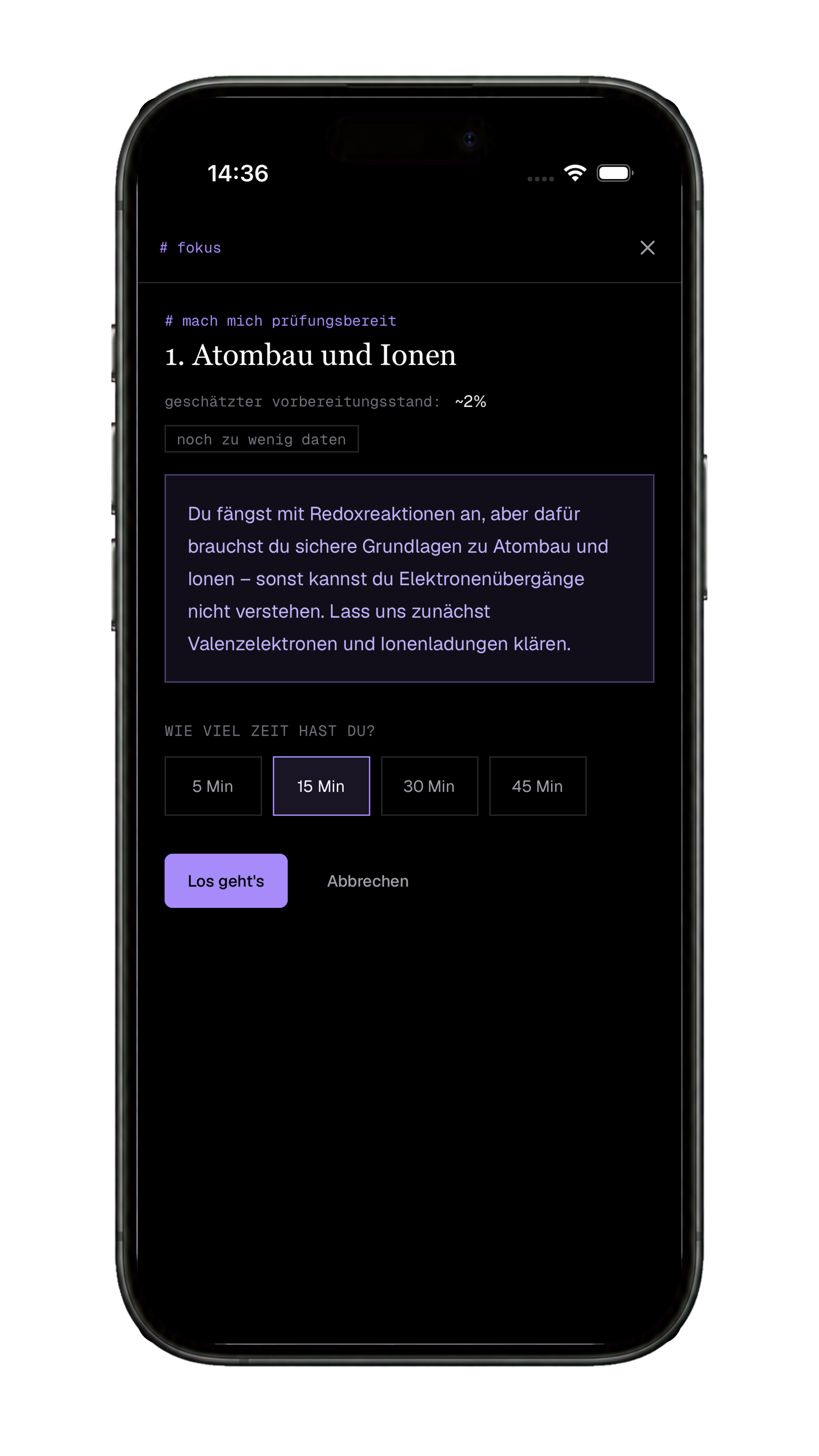 Das wichtigste Thema zuerst